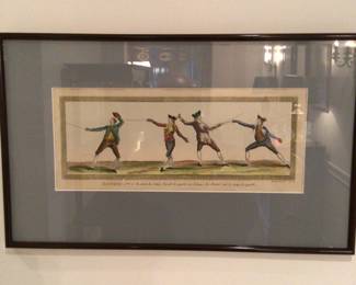 Vtg. Fencing Print