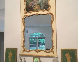 Trumeau Mirror 5’x3’, prints, decor