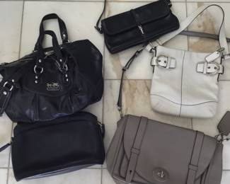 Variety of coach handbags