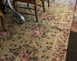 Aubusson rug. 99” x 118 1/2”.
