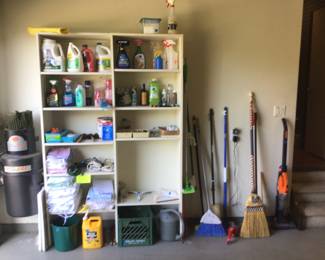 Rags, cleaning products, tools & other items