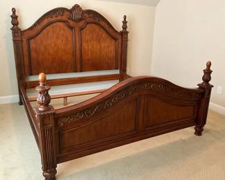 Carved Wood Bed Frame 