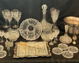 Cut Glass Silver Plated Party