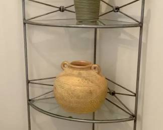 Silver Glass Corner Shelf 