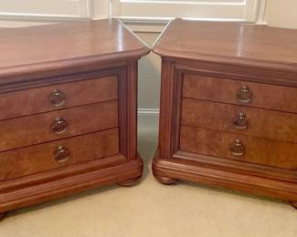 Thomasville Burled Pecan Nightstands