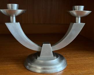 Vintage Royal Selangor Pewter Double Candlesticks MCM pr