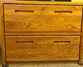 Oak 2-Drawer Lateral File