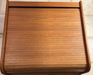 Vintage MCM Teak Rolltop Desk Organizer