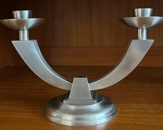 Vintage Royal Selangor Pewter Duble Candlesticks MCM pr