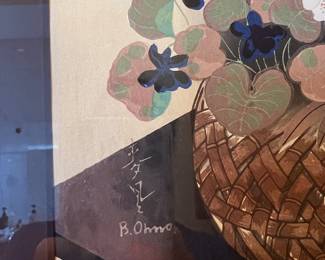 Art 1950's Japanese Wood Block Print by Bakufu Ohno