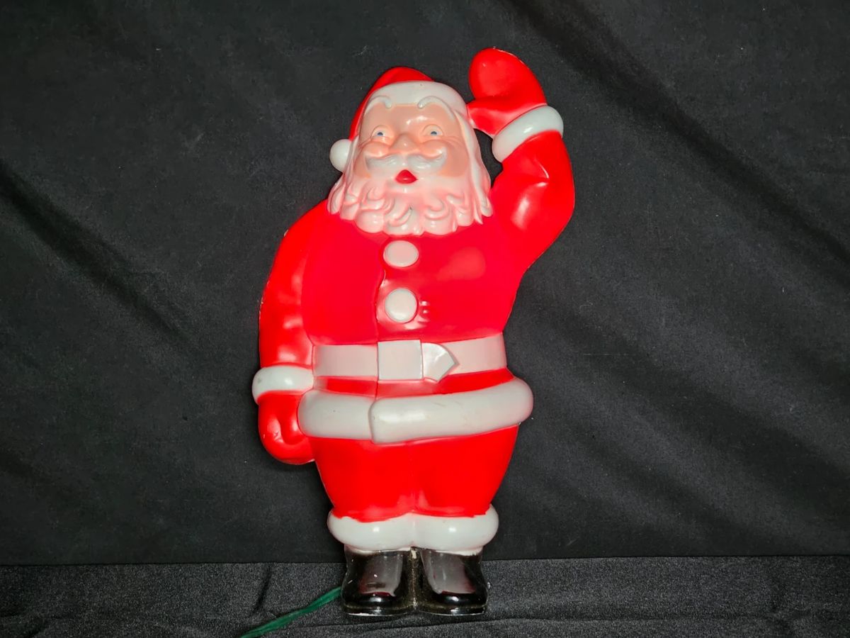 Vtg Glolite by Noma Happi Santa Wall Plaque