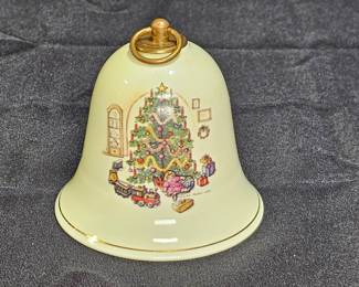 Porcelain Christmas Bell Music Box Ornament