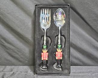 2 Saints Christmas Tin Soldiers Fork & Spoon Set