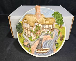 Signed David Winter Cottages On The Riverbank