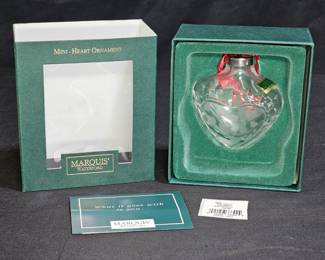 2002 Waterford Marquis Crystal Mini-Heart Ornament