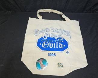 David Winter Tote Bag, Button Pin, & Painted Arch