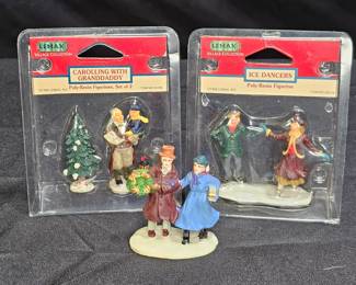 3 Poly Resin Christmas / Winter Village Figures