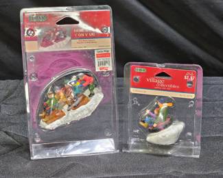 2 Lemax Winter/Christmas Village Figurines
