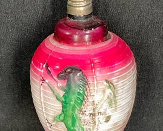 Vtg Figural Dragon Lantern Glass Light Bulb