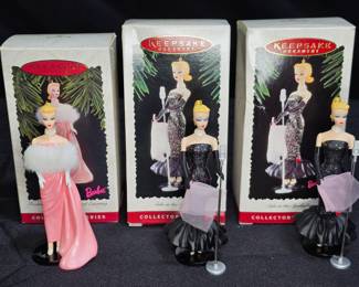 3 Barbie Hallmark Keepsake Ornaments