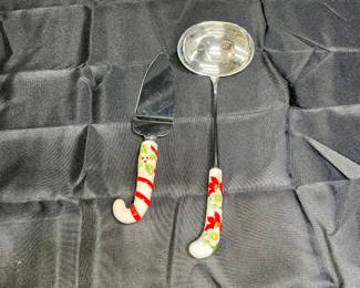 Holly Berry & Poinsettia Pie Server & Ladle