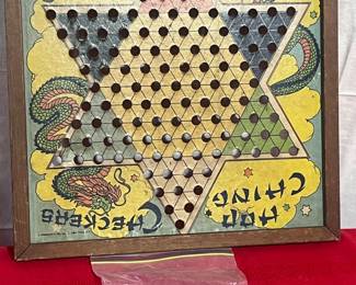 Vintage Chinese Checkers with Marbles