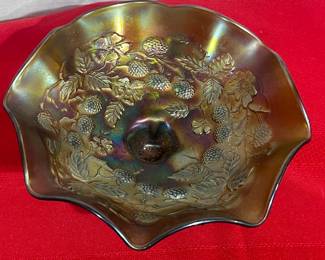 Northwood Carnival Glass footed bowl.