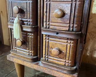 Cool Sewing Cabinet made from Antique Singer Sewing Machine Drawers.