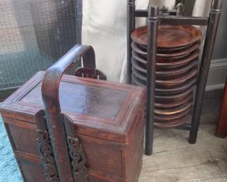 Antique 3 Teir Chinese Wedding Basket