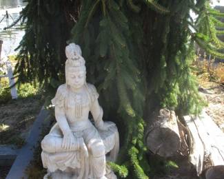White Sitting Buddha Figurine
