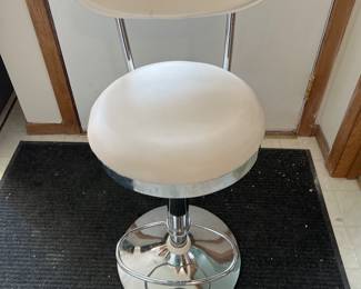 MCM White and Chrome Bar Stool