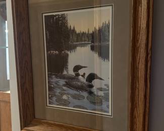 Framed loon print
