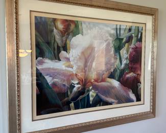 Approx. 60 x 48” framed floral print