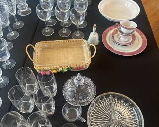 Glassware, serving pieces