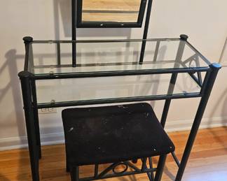 Iron & Glass Vanity with Bench