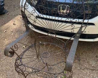 Unusual vintage wrought iron chair