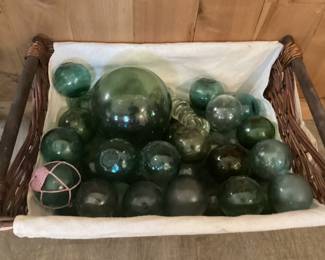 Antique glass, fishing bobbers