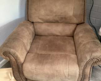 Brown suede recliner
