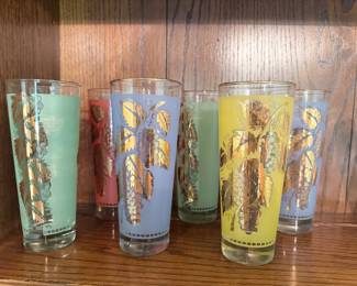 set of six Vintage Miss Bartlett high ball tumblers