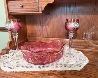 EAPG cranberry glass berry bowl