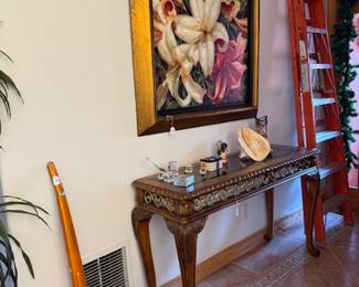 Great artwork, side or wall tables, ladder, small electric vacuum