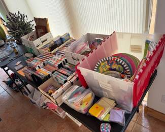 DVDs, VHS tapes, party items, office supplies