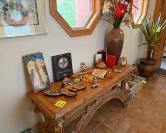 Side table with home decor
