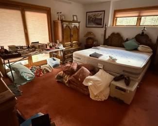 Bedroom set with headboard, high boy, dresser and two night stands