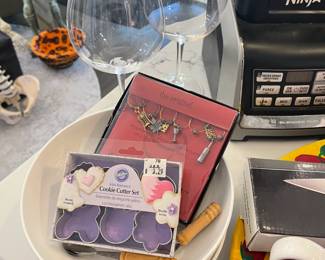 Cookie Cutter Set, Wine Glass Charms, Wine Glasses