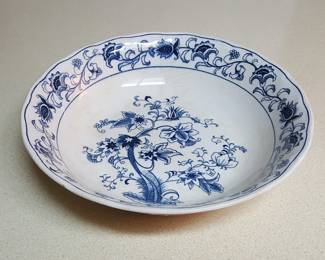 Vintage Double Phoenix "Ming Tree" Ironstone Serving Bowl – Japan, Blue & White Floral