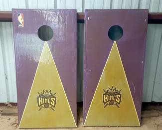 Sacramento Kings Cornhole Board Set – Custom Painted Purple & Gold NBA Game Boards
