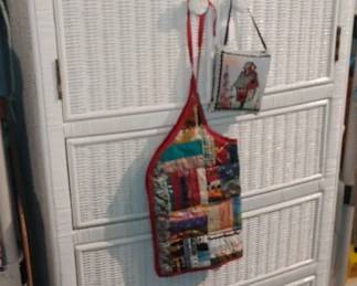 White wicker cabinet
