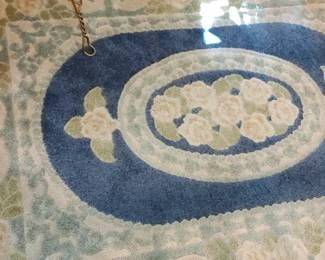 Vintage blue floral rug