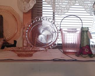Pink depression glass